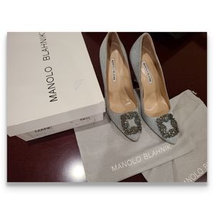 SALE! NEWAuth ManoloBlahnik Hangisi Sil 105mm 39.5
